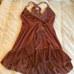 Pink velvet dress